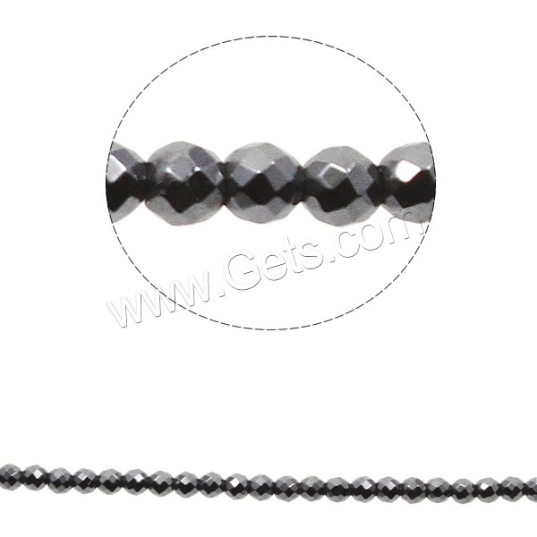 Non Magnetic Hematite Beads, Round, different size for choice & faceted, black, Hole:Approx 1mm, Length:Approx 15.7 Inch, Sold By Strand