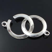 Messing Ring-Ring Verschluss, Kreisring, plattiert, Einzelstrang, keine, 16x16x2mm, Bohrung:ca. 1.5mm, verkauft von setzen