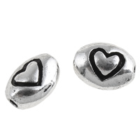 Zinc Alloy Jewelry Beads, Flat Oval, plated nickel, lead & cadmium free Approx 1.5mm 