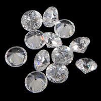 Cubic Zirconia Cabochons, Diamond Shape & rivoli back, Crystal, Grade AAA 