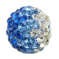 Half Drilled Rhinestone Beads, Clay Pave, Round & with A grade rhinestone & half-drilled, blue, 8mm Approx 1.2mm 