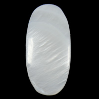 Белый кабошон оболочки, Белая ракушка, Плоская овальная форма, натуральный, плоской задней панелью продается PC