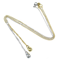 Edelstahl Schmuck Halskette, Tropfen, plattiert, Oval-Kette, keine, 6.5x12x6mm, 1.8x1.5x0.4mm, Länge:ca. 18 ZollInch, verkauft von Strang
