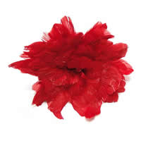 Feather Fan, Turkey Feather, with Linen, red, approx 180x30-45mm Approx 180 , Approx 