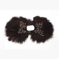 Feather Costume Accessories, with Non-woven Fabrics, Bowknot, with acrylic rhinestone, approx 