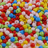 Opaque Glass Seed Beads, Round, stoving varnish Approx 1mm, Approx 