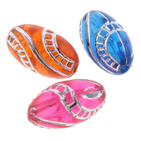 Perles acryliques d'accent argent, Acrylique, ovale, transparent & argent accentué, couleurs mélangées Environ 1mm, Environ Vendu par sac
