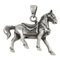 Stainless Steel Animal Pendants, Horse, blacken Approx 