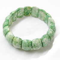 Rain Flower Stone Bracelets, with Elastic Thread, synthetic, green Approx 7.5 Inch, Approx 