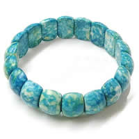 Rain Flower Stone Bracelets, with Elastic Thread, synthetic, blue Approx 7.5 Inch, Approx 