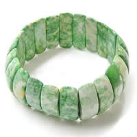 Rain Flower Stone Bracelets, with Elastic Thread, Rectangle, synthetic Approx 7 Inch, Approx 