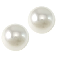 Half Drilled South Sea Shell Beads, Round, half-drilled, white, 22mm Approx 1-1.2mm 