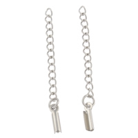 Stainless Steel Extender Chain, with cord tip, original color 