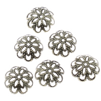 Iron Bead Caps, Flower, plated 