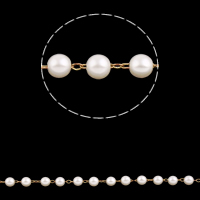 Plastique ABS perle Chaîne perlée, avec laiton, Placage, fait à la main, plus de couleurs à choisir, 4mm, Vendu par m