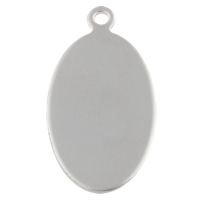 Stainless Steel Tag Charm, Flat Oval, hand polished, laser pattern & Customized, original color Approx 3mm 