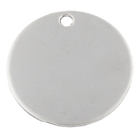Stainless Steel Tag Charm, Flat Round, hand polished, laser pattern & Customized, original color 