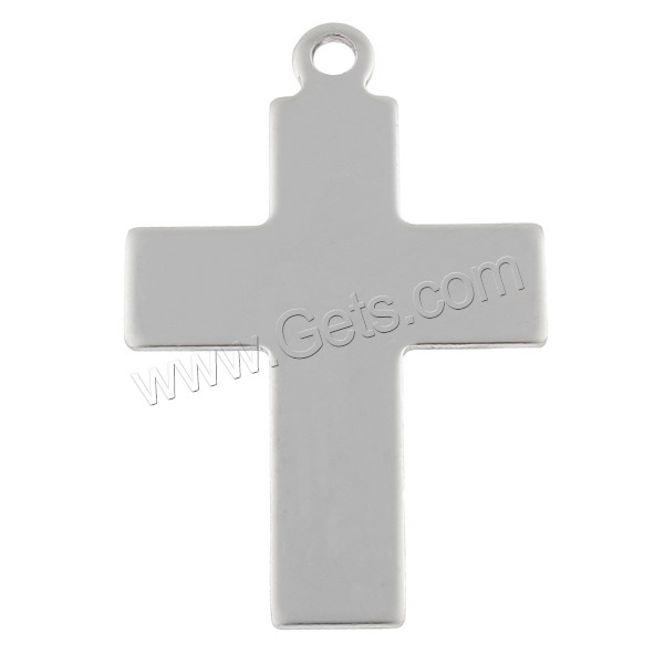 Stainless Steel Tag Charm, Cross, hand polished, laser pattern & Customized, original color, 30x46x1mm, Hole:Approx 3mm, Sold By PC