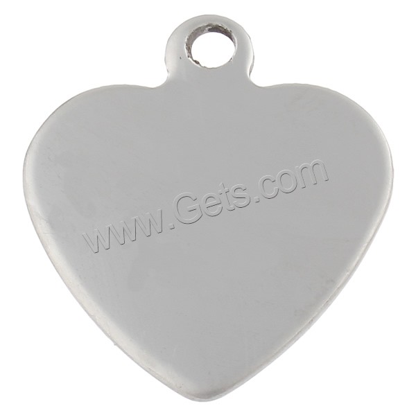 Stainless Steel Tag Charm, Heart, hand polished, laser pattern & Customized, original color, 25x28x1mm, Hole:Approx 2.5mm, Sold By PC
