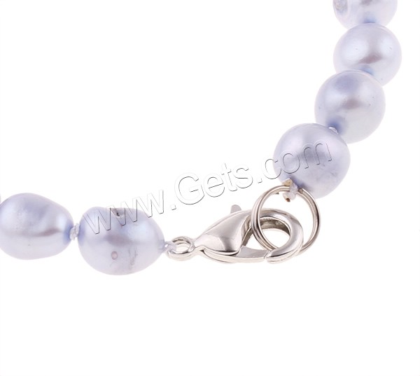 Cultured Freshwater Pearl Bracelets, brass clasp, Baroque, different styles for choice, more colors for choice, 8-9mm, Length:Approx 7.5 Inch, Sold By Strand