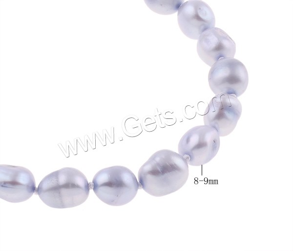Pulseras de la perla, Perlas cultivadas de agua dulce, latón cierre, Barroco, diferentes estilos para la opción, más colores para la opción, 8-9mm, longitud:aproximado 7.5 Inch, Vendido por Sarta