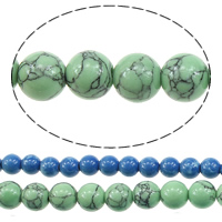 Synthetic Turquoise Beads, Round Approx 1mm Approx 16 Inch 