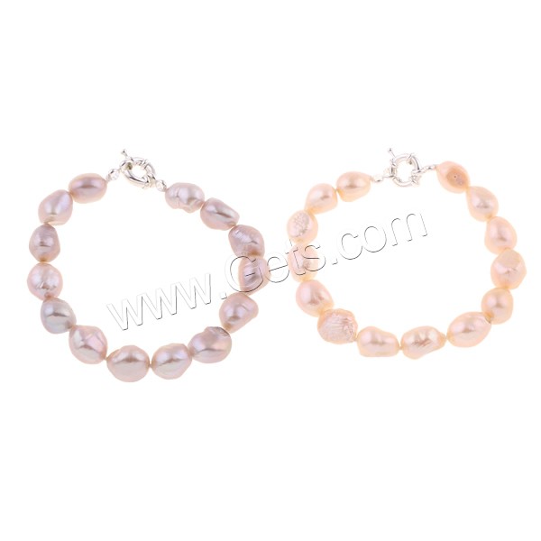 Cultured Freshwater Pearl Bracelets, brass clasp, Baroque, natural, different styles for choice, more colors for choice, 10-11mm, Length:Approx 7.5 Inch, Sold By Strand