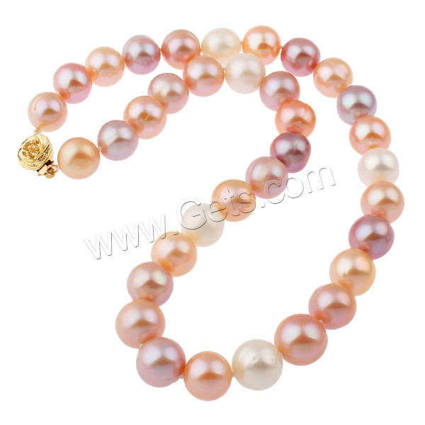 Natural Freshwater Pearl Necklace, brass clasp, Potato, different length for choice & different styles for choice, multi-colored, 12-14mm, Sold By Strand