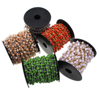 Kristall Perlen Kette, mit Kunststoffspule & Messing, plattiert, handgefertigt & facettierte, mehrere Farben vorhanden, 13mm, 4.5x6mm, verkauft von m