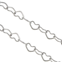 Cadena de enlace de cable de acero ioxidable, acero inoxidable 316, cadena de corazón, color original, 4.5x3x0.4mm, Vendido por m