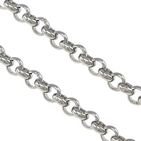Rolo cadena del acero inoxidable, acero inoxidable 316, cadena Rolo, color original, 3.5x1.2mm, Vendido por m