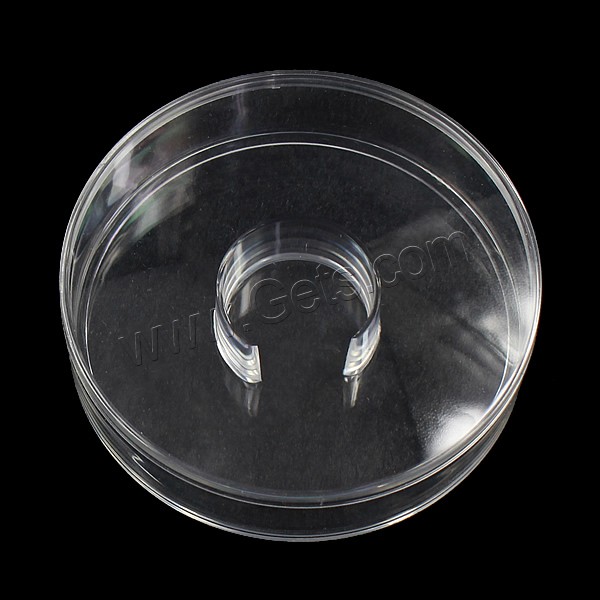 Plastic Bracelet Box, Flat Round, transparent & different size for choice, white, Sold By PC