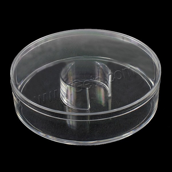 Plastic Bracelet Box, Flat Round, transparent & different size for choice, white, Sold By PC