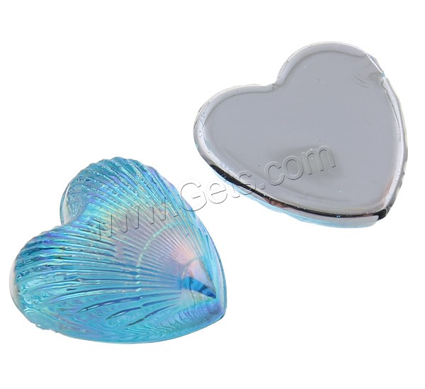 Fashion Resin Cabochons, Heart, silver color plated, different size for choice & colorful plated & flat back, more colors for choice, 10000PCs/Bag, Sold By Bag