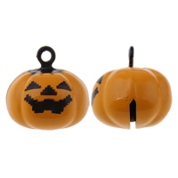 Fashion Halloween Pendant, Brass, Pumpkin, painted, orange, nickel, lead & cadmium free Approx 1.5mm 