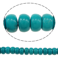 Perles turquoise naturelles teintées, rondelle, multiple tailles pour le choix, bleu Environ 16 pouce, Vendu par brin