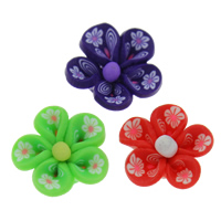 Flower Polymer Clay Beads, handmade Approx 1-1.5mm 