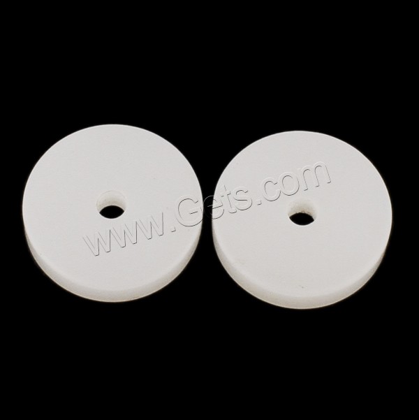 Solid Color Resin Beads, Flat Round, different size for choice, white, Hole:Approx 3.5mm, 1000PCs/Bag, Sold By Bag