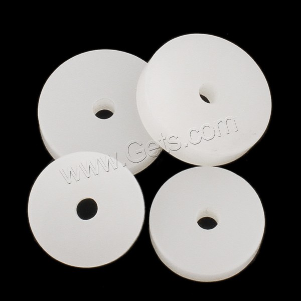 Solid Color Resin Beads, Flat Round, different size for choice, white, Hole:Approx 3.5mm, 1000PCs/Bag, Sold By Bag