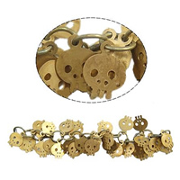 Handmade Brass Chain, Skull, plated 