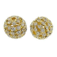 Ball Rhinestone Spacer, Brass, Round, plated, with Mideast rhinestone Grade AA, 20mm Approx 3.5mm 