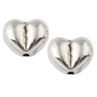 Zinklegierung Herz Perlen, plattiert, keine, frei von Blei & Kadmium, 10x9x5mm, Bohrung:ca. 1mm, ca. 662PCs/kg, verkauft von kg
