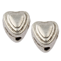 Zinklegierung Herz Perlen, plattiert, keine, frei von Blei & Kadmium, 6x6x4mm, Bohrung:ca. 1mm, ca. 2000PCs/kg, verkauft von kg