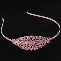 Hair Band Findings, Iron, with Brass, Flower, plated, hollow 3mm [