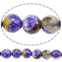 Natürliche Feuerachat Perlen, rund, verschiedene Größen vorhanden & facettierte, Bohrung:ca. 1.5mm, Länge:ca. 14.5 ZollInch, verkauft von Strang