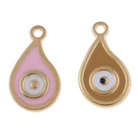 Zinc Alloy Evil Eye Pendant, Teardrop, gold color plated, evil eye pattern & enamel lead & cadmium free Approx 2mm 