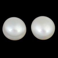 Half Drilled Cultured Freshwater Pearl Beads, Dome, natural, half-drilled, white, Grade AAA, 8-8.5mm Approx 0.8mm 