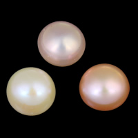 Perlas Freshwater Perforadas, Perlas cultivadas de agua dulce, Cúpula, natural, perforado medio, más colores para la opción, Grado AAA, 7.5-8mm, agujero:aproximado 0.8mm, 44parespareja/Bolsa, Vendido por Bolsa