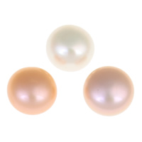 Half Drilled Cultured Freshwater Pearl Beads, Dome, natural, half-drilled Grade AAA, 8.5-9mm Approx 0.8mm 