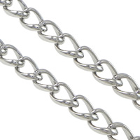 Stainless Steel Oval Chain, twist oval chain, original color 